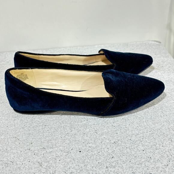 Nine West dark navy blue velvet slip on shoes US 9M smoking slippers casual chic - Picture 5 of 10